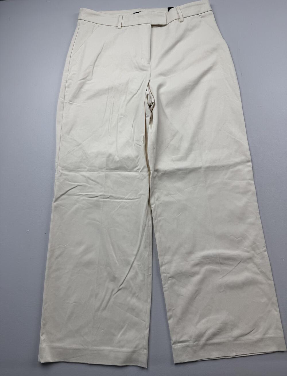 Express Pants Womens 12R White Twill Trouser Mid Rise Dress Work Office